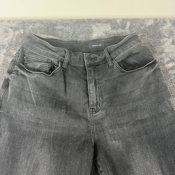 Judy Blue High-Rise Super Flare Black Denim Jeans Women's 14W Raw Hem JB88116 - Picture 2 of 11